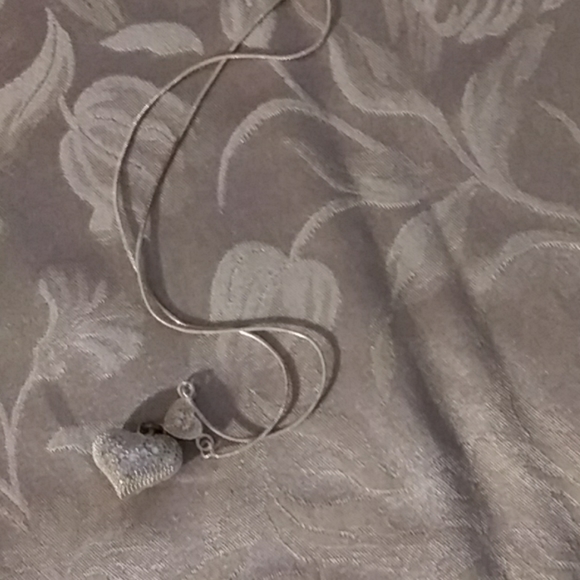 Necklace pave heart 10" long - Picture 3 of 4